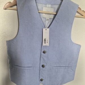 Janie and Jack Blue Button-Up Vest